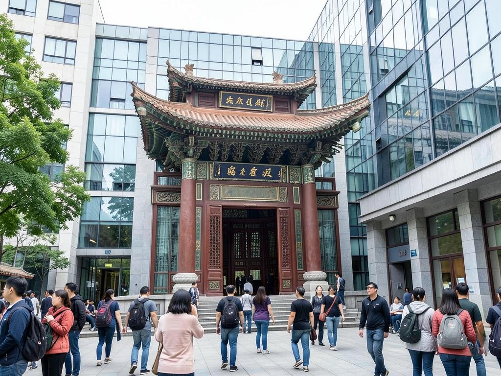 Campus universitaire moderne en Chine